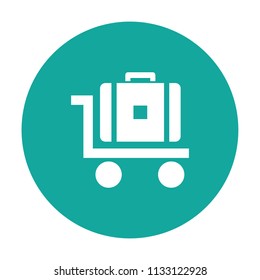 Luggage bag travel vector icon blue background