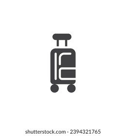 Gepäcksack, Vektorsymbol. volles Flachzeichen für mobiles Konzept und Webdesign. Reisebeutel-Symbol-Glyphe. Gepäcksymbol, Logo-Abbildung. Vektorgrafik