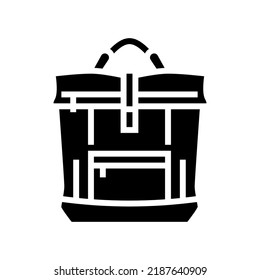 luggage bag woman glyph icon vector. luggage bag woman sign. isolated symbol illustration