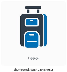 Concepto de icono de equipaje y equipaje