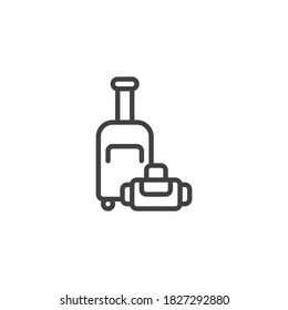 Luggage, baggage line icon. linear style sign for mobile concept and web design. Travel luggage outline vector icon. Symbol, logo illustration. Vector graphics