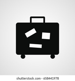 Luggage or baggage vector icon