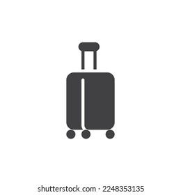 Equipaje, icono del vector de equipaje. signo plano relleno para concepto móvil y diseño web. Icono de glifo de bolso de viaje. Símbolo, ilustración del logotipo. Gráficos vectoriales