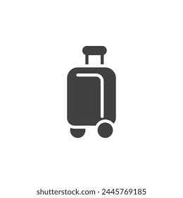Luggage, baggage vector icon. filled flat sign for mobile concept and web design. Suitcase with a wheel glyph icon. Travel packing symbol, logo illustration. Vector graphics