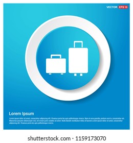 Luggage bags Icon Abstract Blue Web Sticker Button - Free vector icon
