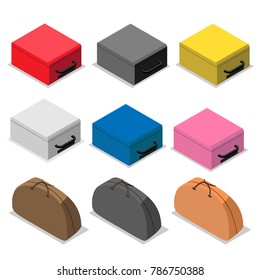 Luggage bags set. Vector illustration.