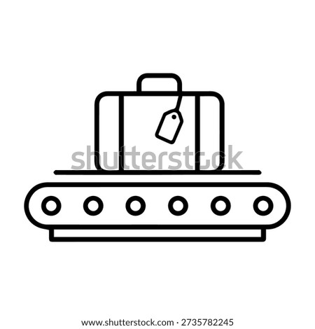 luggage belt line icon vector on a white background
Vector line icon