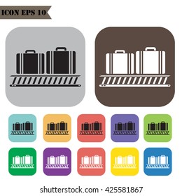 Luggage carousel symbol icons set.Vector illustration