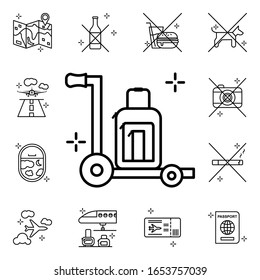 Luggage carrying cart icon. Airport icons universal set for web and mobile