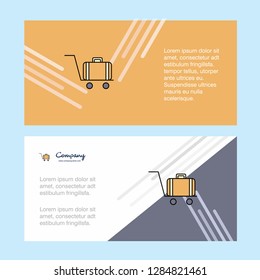 Luggage cart abstract corporate business banner template, horizontal advertising business banner.