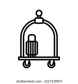 Luggage Cart Icon. Bellhop Sign For Mobile Concept And Web Design. Vector Illustration