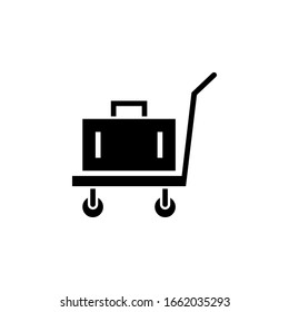 luggage cart icon for hotel service. vector EPS10