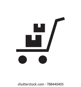 luggage cart icon illustration isolated vector sign symbol
