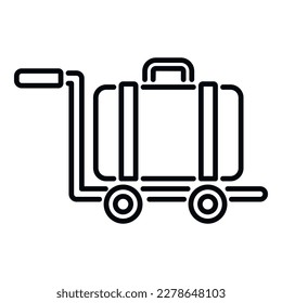 Luggage cart icon outline vector. Airport transfer. Plane travel