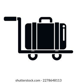 Luggage cart icon simple vector. Airport transfer. Plane travel