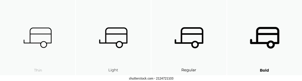 luggage cart icon. Thin, Light Regular And Bold style design isolated on white background