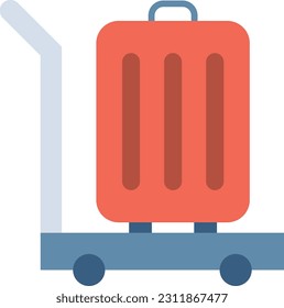 Gepäckwagen Symbol Vektorbild. Geeignet für mobile Applikationen und Printmedien.