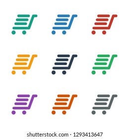 luggage cart icon white background. Editable filled luggage cart icon from logistic. Trendy luggage cart icon for web and mobile.