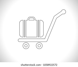 luggage cart outline icon