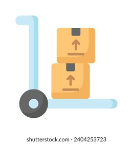 Luggage cart, parcel trolley vector design isolated on white background, dolly icon
