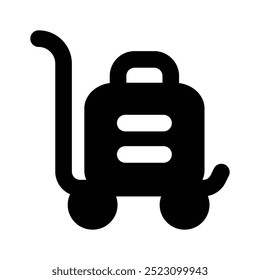 Luggage cart, parcel trolley vector design isolated on white background, dolly icon