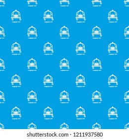 Luggage cart pattern vector seamless blue repeat for any use