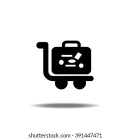 Luggage Cart Trolley Icon Vector Illustration