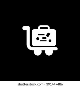 Luggage Cart Trolley Icon Vector Illustration