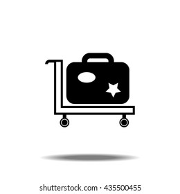 Luggage Cart Trolley Icon Vector Illustration