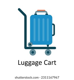 Luggage Cart Vector  Flat Icon Design illustration. Ecommerce and shopping Symbol on White background EPS 10 File