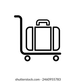 Luggage cart - vector icon	