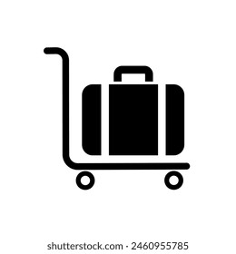 Luggage cart - vector icon	