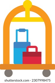 Luggage Cart vector icon. Can be used for printing, mobile and web applications.