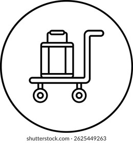 Luggage Cart vector icon. Can be used for printing, mobile and web applications.
