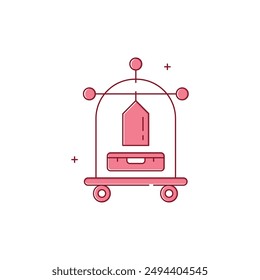 Diseño del icono del Vector del Carrito del equipaje