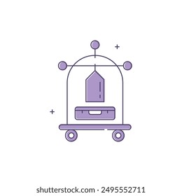 Diseño de icono de Vector de Carrito de equipaje