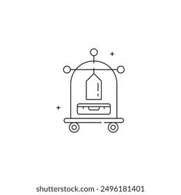 Diseño de icono de Vector de Carrito de equipaje