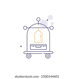 Luggage Cart Vector Icon Design