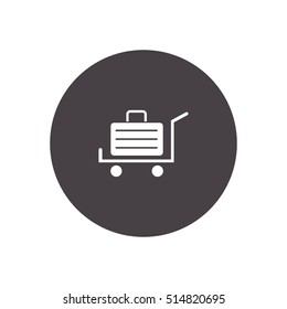 luggage cart vector icon illustration, for mobile and web design