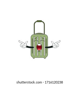 luggage cartoon characters design with expression. you can use for stickers, pins, mascot or patches