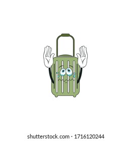 luggage cartoon characters design with expression. you can use for stickers, pins, mascot or patches