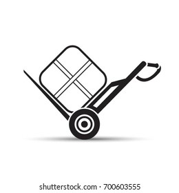 luggage carts in black-vector drawing