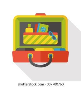 luggage case flat icon 