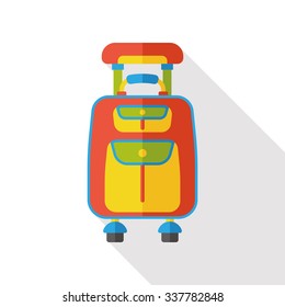 luggage case flat icon 