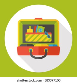 luggage case flat icon 