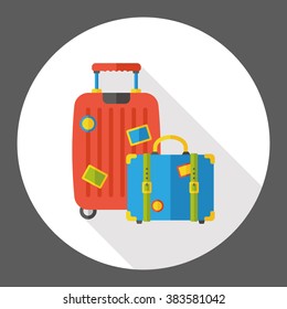 luggage case flat icon 