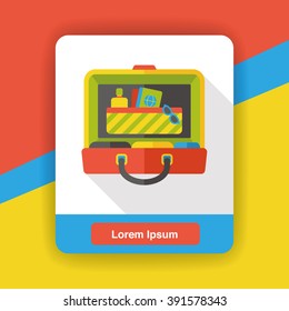 luggage case flat icon 