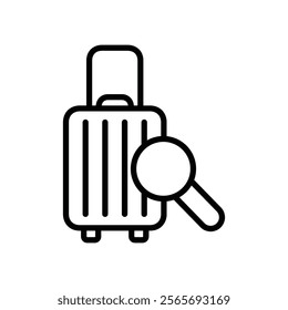 luggage check icon line vector design template with trendy style