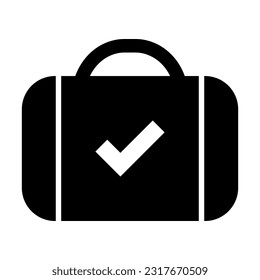 Luggage Check Vector Glyph Icon For Personal And Commercial Use.
