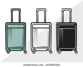 Luggage Clipart SVG Printable Vector Illustration